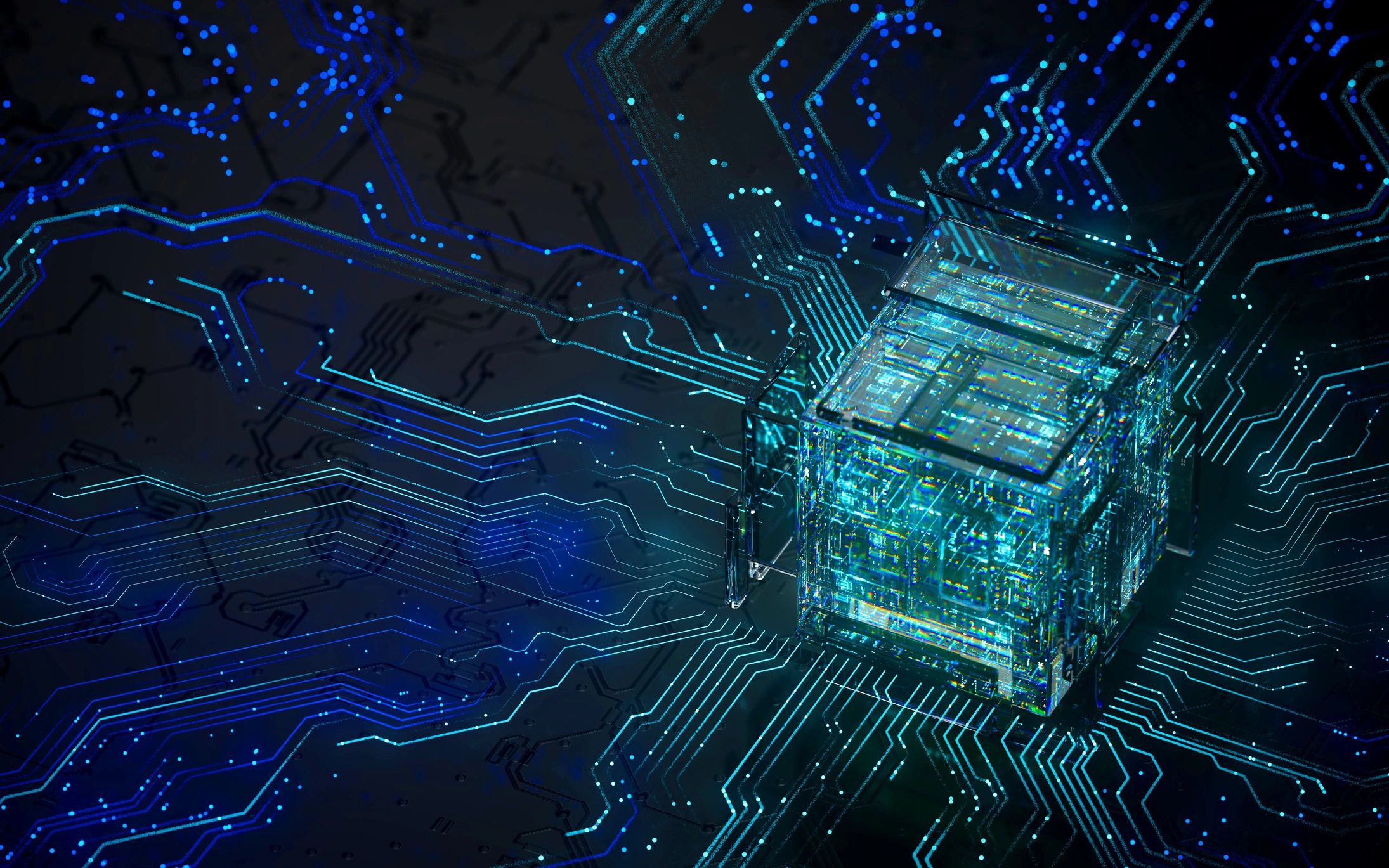 Team of engineers collaborating on AI project